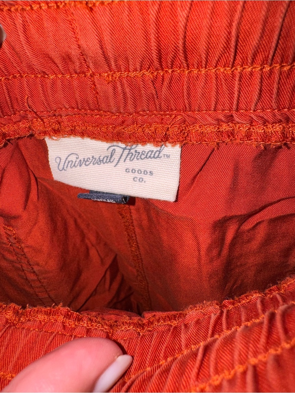 Women's Red Elastic Waist Drawstring Shorts - Picture 3 of 4